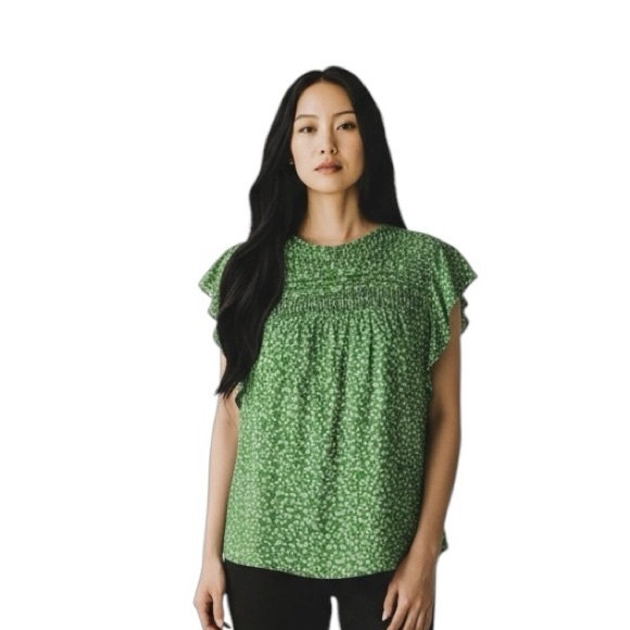 Joie floral ruffled cap sleeve shirt - Picture 1 of 12